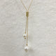 Collar ajustable de mini beads con dos Perlas, 18k Gold Filled