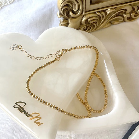 Shocker de beads 2.5mm, 18k Gold Filled, medida 35 a 42cm
