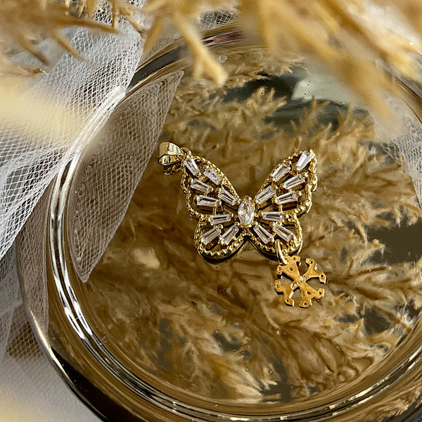 Dije mariposa cristal con colgante Siamo Noi