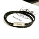 Pulsera doble de cuero con broche de acero