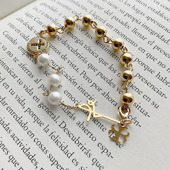 Pulsera Fe con Perlas