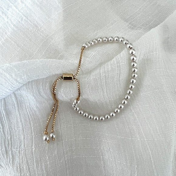 Pulsera ajustable de perlas, 18k Gold Filled en 3mm