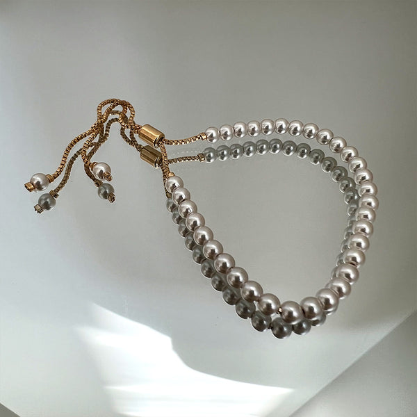 Pulsera ajustable de perlas, 18k Gold Filled en 3mm