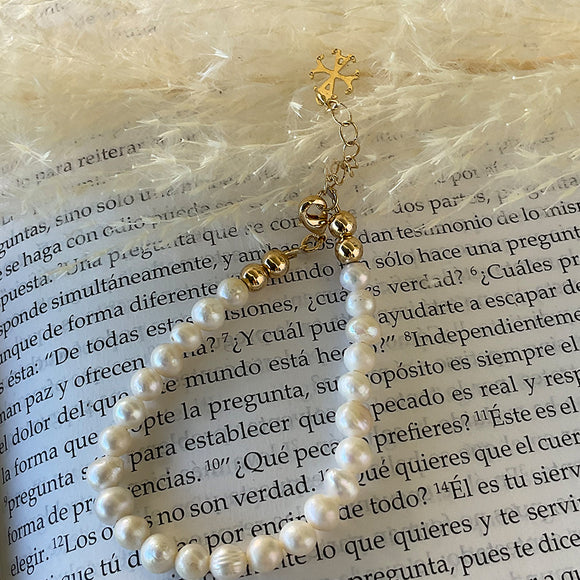 Pulsera simple perlas Naturales continuas