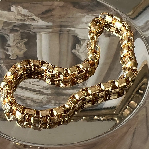 Pulsera de cadena rounded de 5mm, 18k Gold Filled, medida 18cm. Disponible en set con Collar