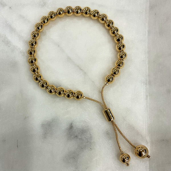 Pulsera ajustable de beads, 18k Gold Filled en 5mm