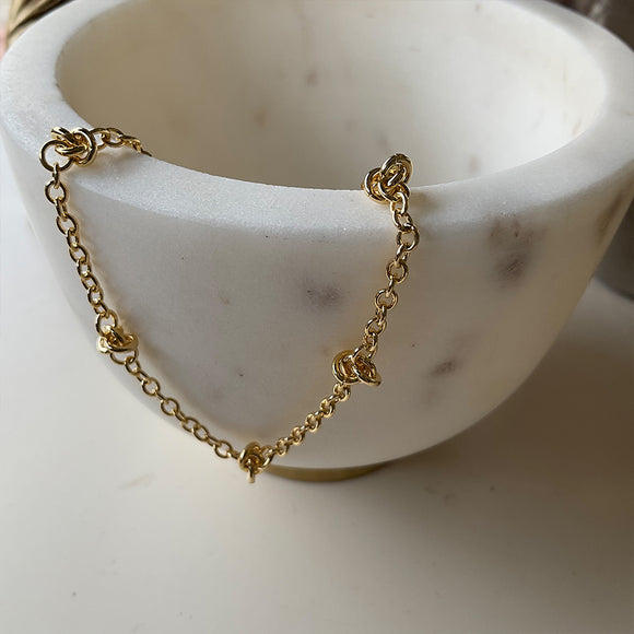 Pulseras cadena con Nudos intercalados 