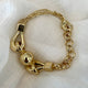 Pulsera combinada de cadenas y esfera de 14mm, 18k Gold Filled, medida 20cm