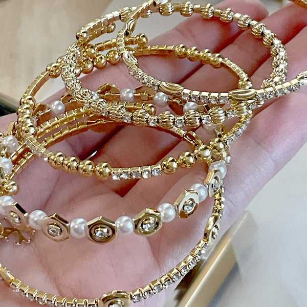 Juego de 5 Pulseras con Zircones