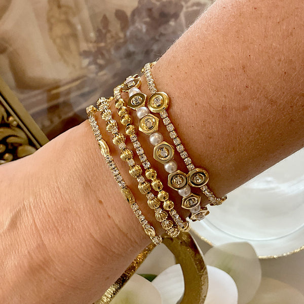 Juego de 5 Pulseras con Zircones