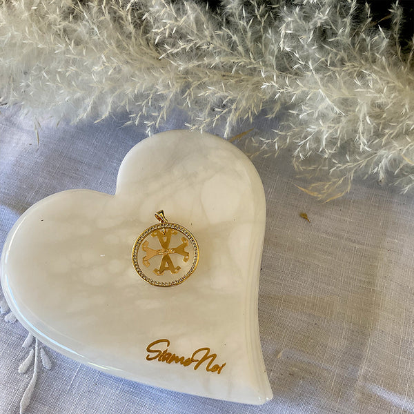 Charm placa Siamo Noi de 20mm con trancadero en 18k Gold Filled