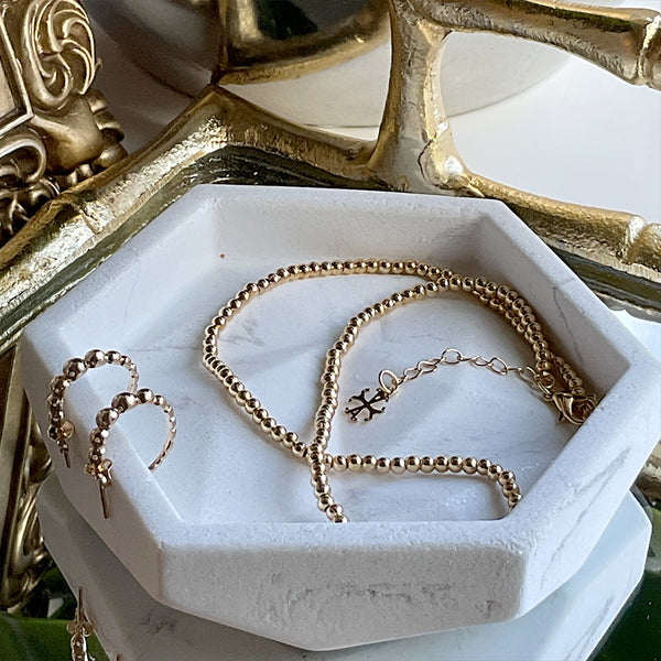 Argolla de bead abierta en 18k Gold Filled