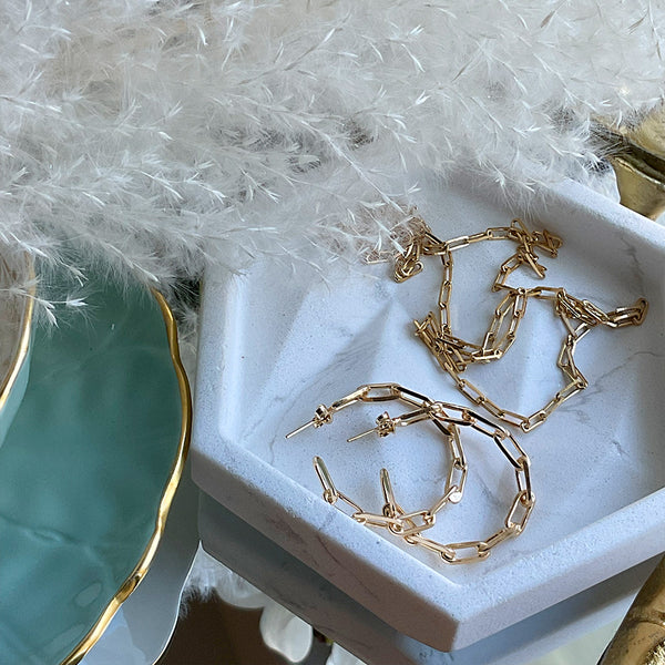 Argolla paperclip en 18k Gold Filled