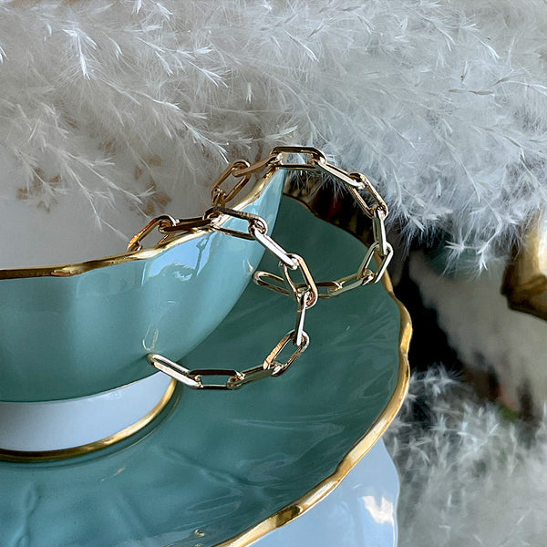 Argolla paperclip en 18k Gold Filled