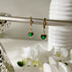 Zarcillos Argollas con dije corazon de cristal (verde, azul, transparente)