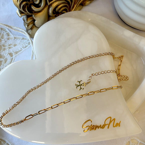 Collar cadena shocker con zircon 