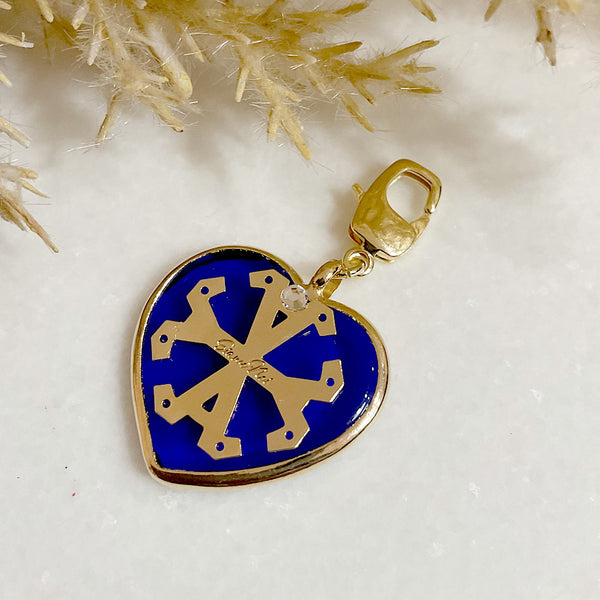 Dije charm corazon grande de murano con símbolo Siamo Noi