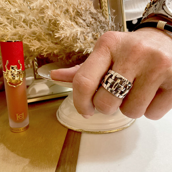 Anillo de plata 925 con oro de 14k medida 7